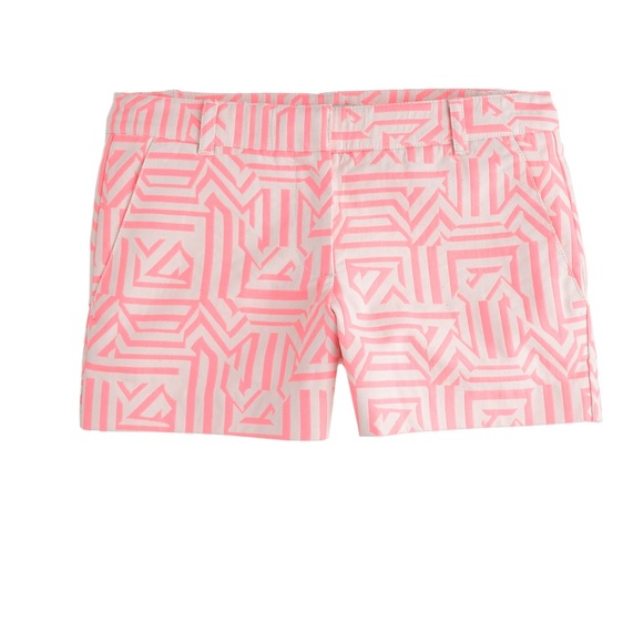 NWOT: J.Crew 3" Chino Tiki Shorts in Neon Azalea - Picture 7 of 8